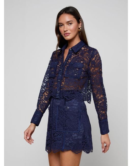 Chemisier En Dentelle Roelle, Bleu Nuit L'Agence en coloris Blue