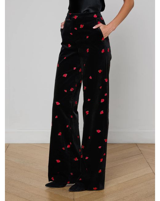 L'Agence Black Livvy Velvet Trouser