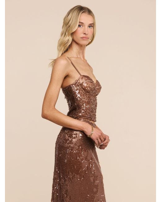 L'Agence Brown Lior Sequin Top
