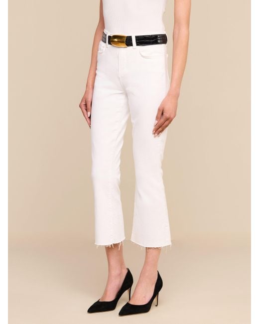 L'Agence White Kendra Cropped Flare Jean