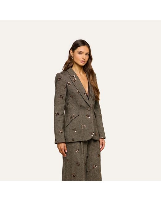 L'Agence Black Chamberlain Sequined Blazer