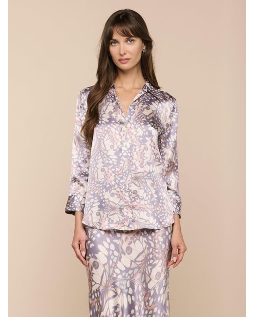 L'Agence Natural Dani Silk Blouse Top