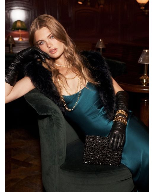 L'Agence Black Victoire Crystal Clutch
