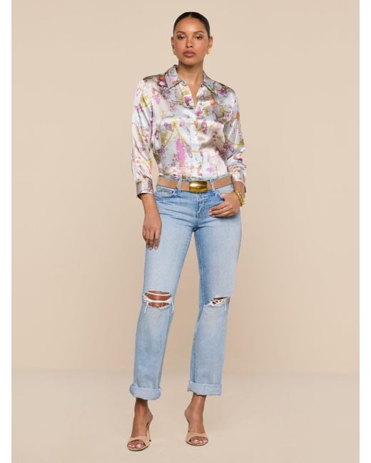 Chemisier En Soie Dani, Imprimé Toile Style Baroque Coloré L'Agence en coloris Blue