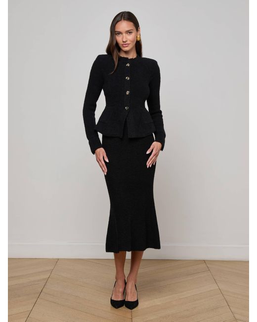 Cardigan En Maille Melissa, Noir/Doré L'Agence en coloris Black