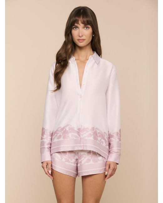 L'Agence Pink Judy Blouse Top