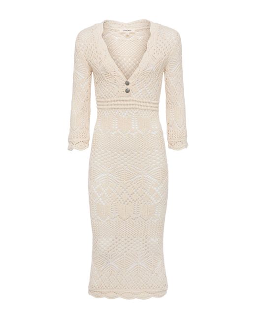 Robe En Maille Pointelle Dovie, Ivoire Avec Boutons À Perles L'Agence en coloris Multicolor