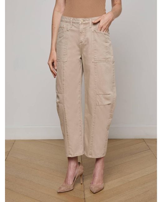 L'Agence Natural Cody Cropped Barrel-Leg Jean