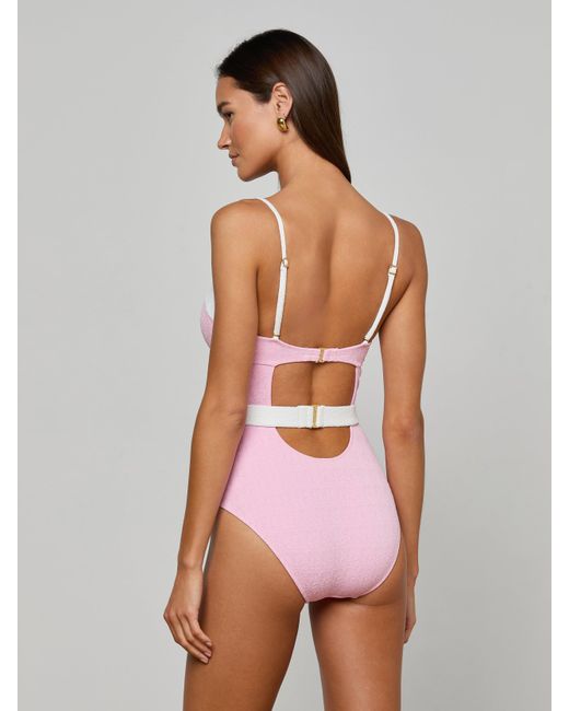 L'Agence Pink Amie Bandeau One-Piece Swimsuit