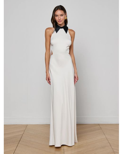 L'Agence White Rossi Cutout Gown