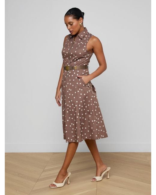 L'Agence Brown Kylo Shirt Dress