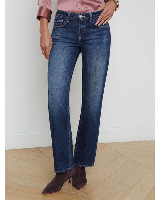 L'Agence Blue Tatum Low-Rise Stovepipe Jean