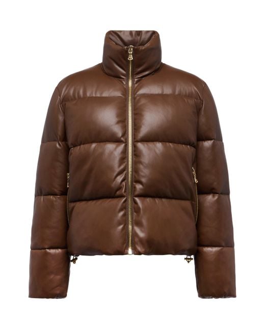 Veste Doudoune En Cuir Vegan Larsen, Brun Carafe À Imprimé Léopard Valencia L'Agence en coloris Blue