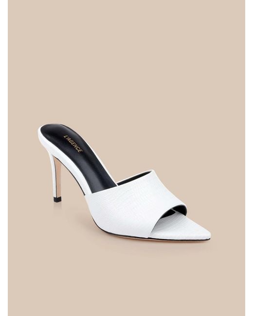 L'Agence Natural Lolita Leather Open-Toe Mule