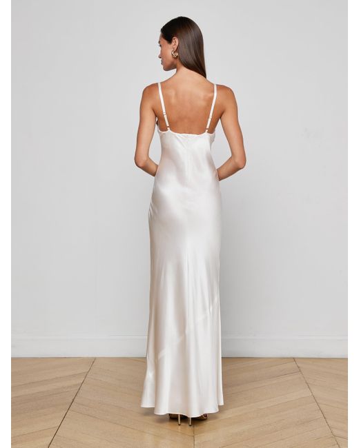 L'Agence White Sayla Silk Gown