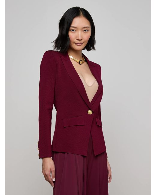 L'Agence Red Chamberlain Knit Blazer