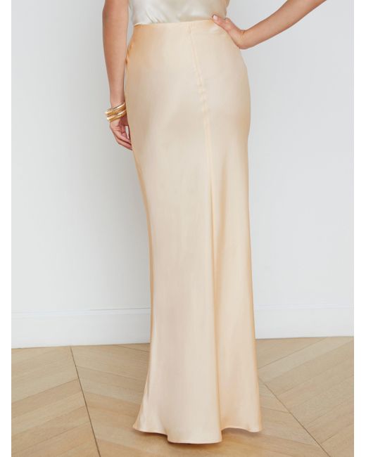 L'Agence Natural Zeta Satin Maxi Skirt