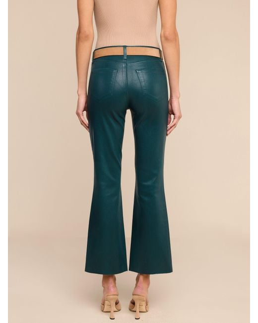 L'Agence Blue Kendra Coated Cropped Flare Jean