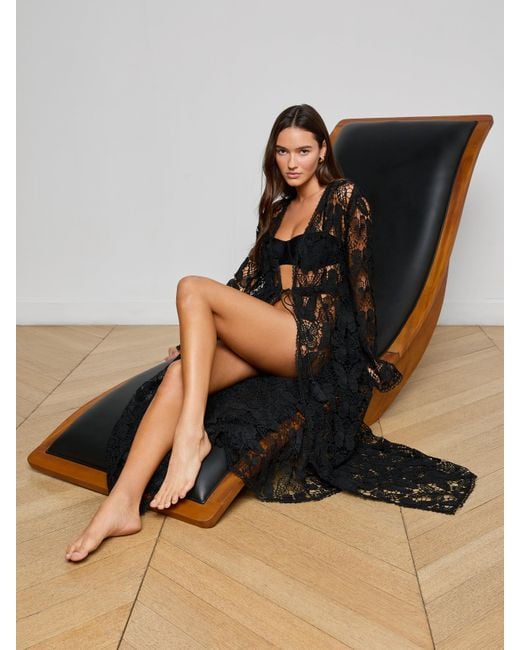 L'Agence Black Janus Cover-Up Robe