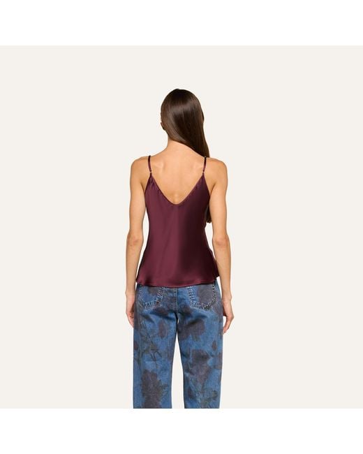 L'Agence Purple Lexi Silk Camisole