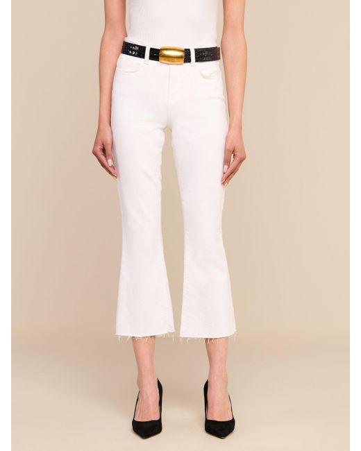 L'Agence White Kendra Cropped Flare Jean