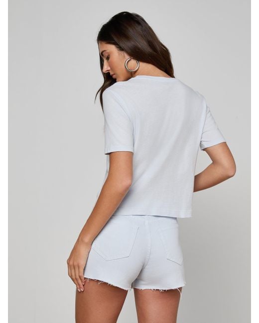 L'Agence White Stormy Cropped Cotton T-Shirt
