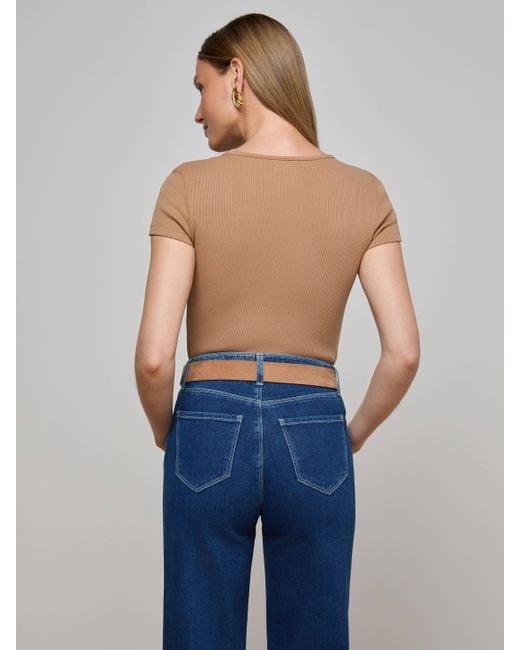 T-Shirt À Encolure Dégagée Brynlee, Cannelle L'Agence en coloris Blue