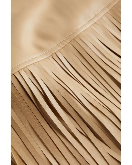 Jupe À Franges En Cuir Végétalien Karolina En L'Agence en coloris Natural