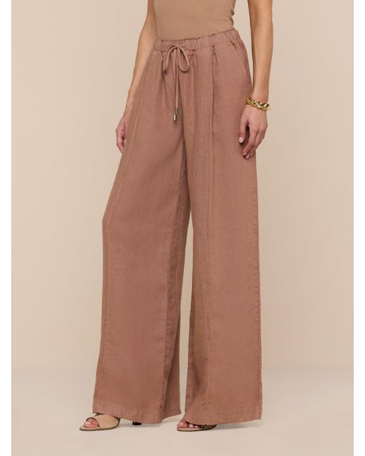 L'Agence Natural Connie Linen Drawstring Trouser