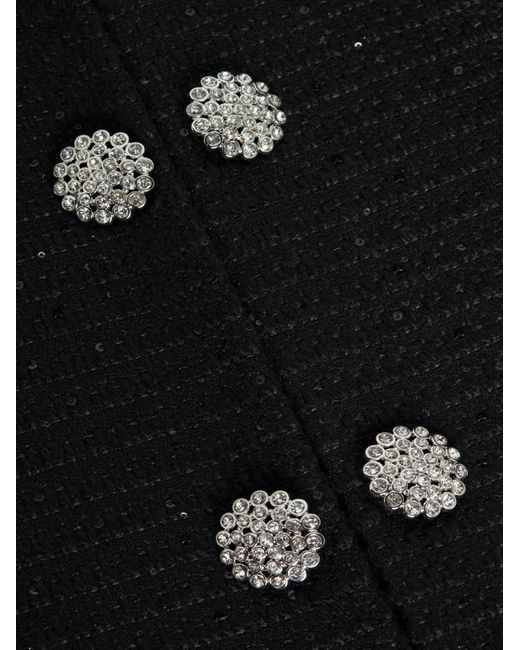 L'Agence Black Moon Sequin Tweed Jacket