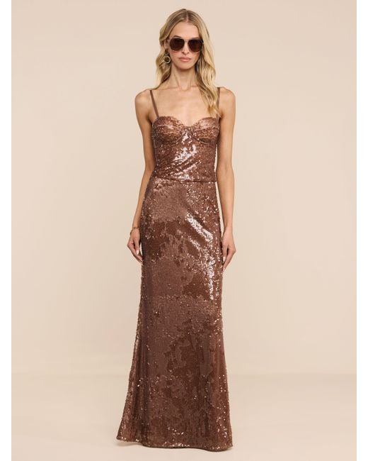 L'Agence Brown Lior Sequin Top