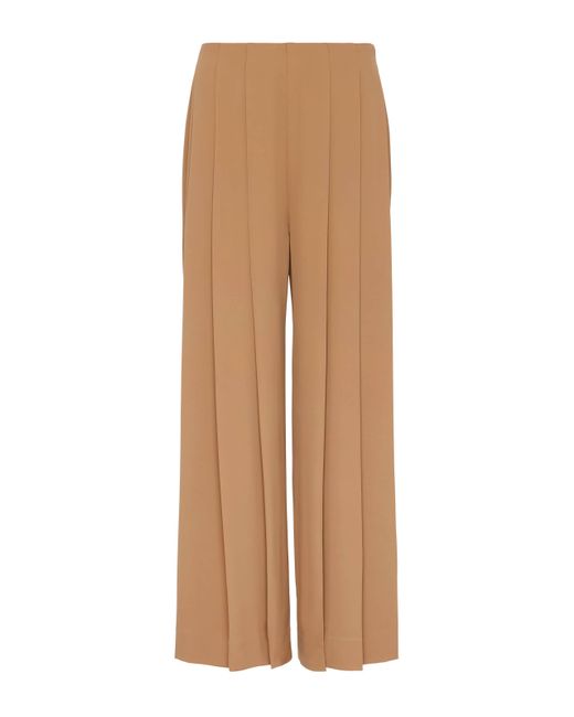 L'Agence Brown Novalynn Cropped Pleated Pants