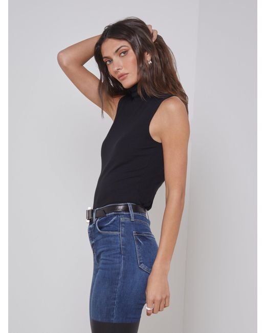 L'Agence Blue Ceci Sleeveless Turtleneck