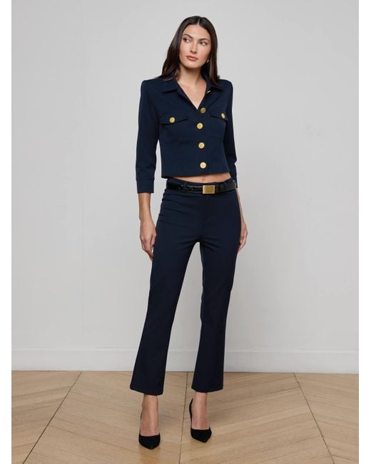 L'Agence Blue Kumi Cropped Jacket