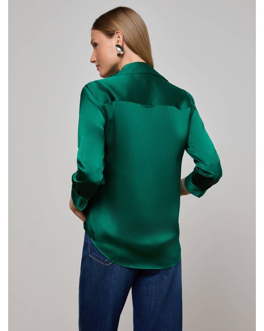 L'Agence Green 'Agence Dani Silk Blouse Top