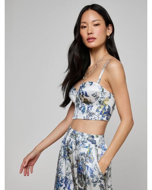 L'Agence White Sonya Silk Bustier