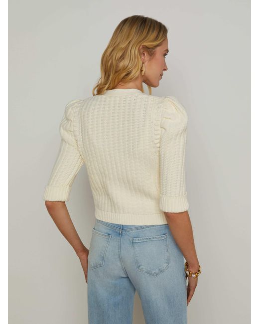 L'Agence White Delilah Cropped Cardigan