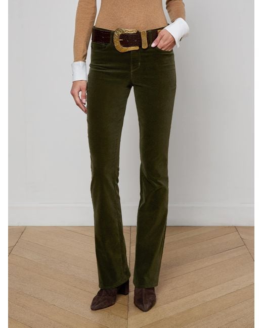 Jean En Velours Stevie, Foncé L'Agence en coloris Green