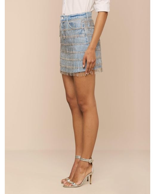L'Agence Natural Jolene Embellished Mini Skirt