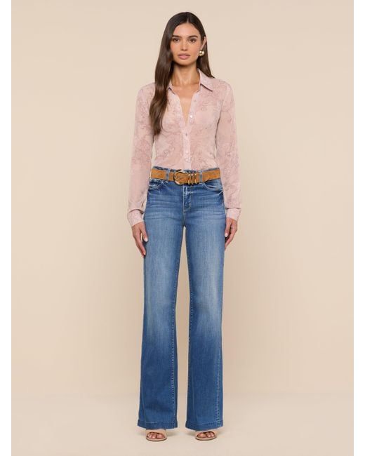 L'Agence Blue 'Agence Laurent Blouse Top