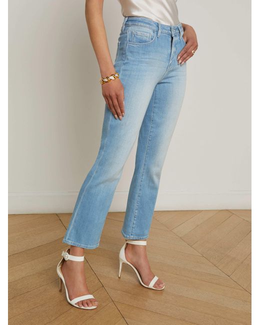 L'Agence Blue Tati Cropped Bootcut Jean