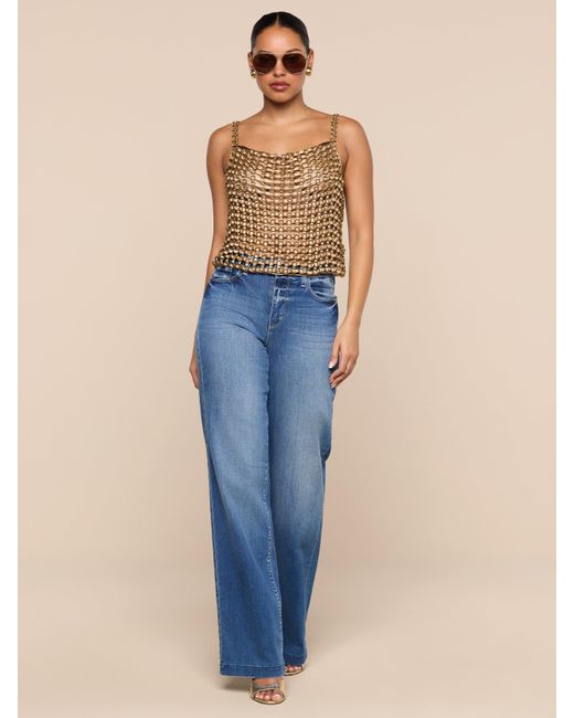 L'Agence Blue Joanette Embellished Tank Top
