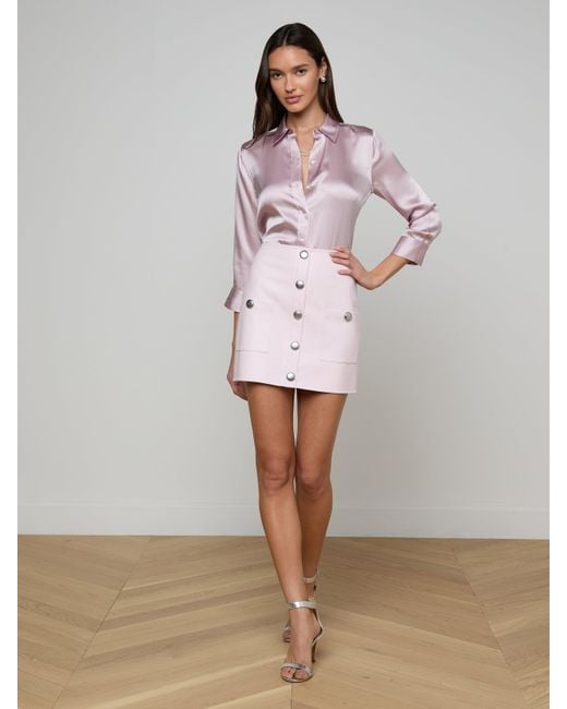 Chemisier En Soie Dani, Lilas Glacé L'Agence en coloris Pink