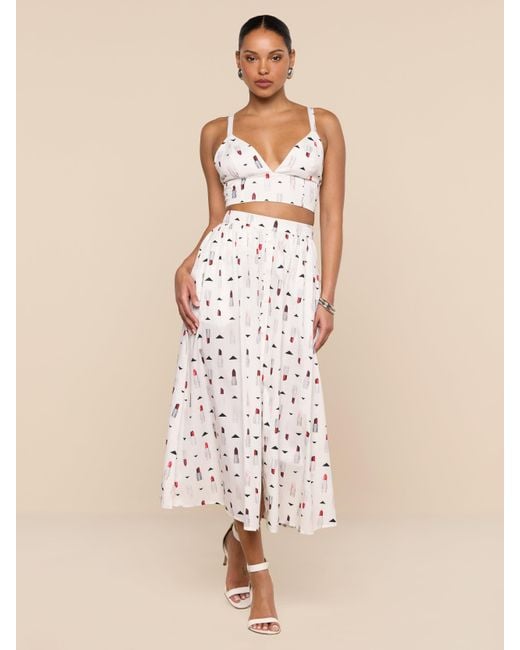 L'Agence Natural Seina Poplin Midi Skirt