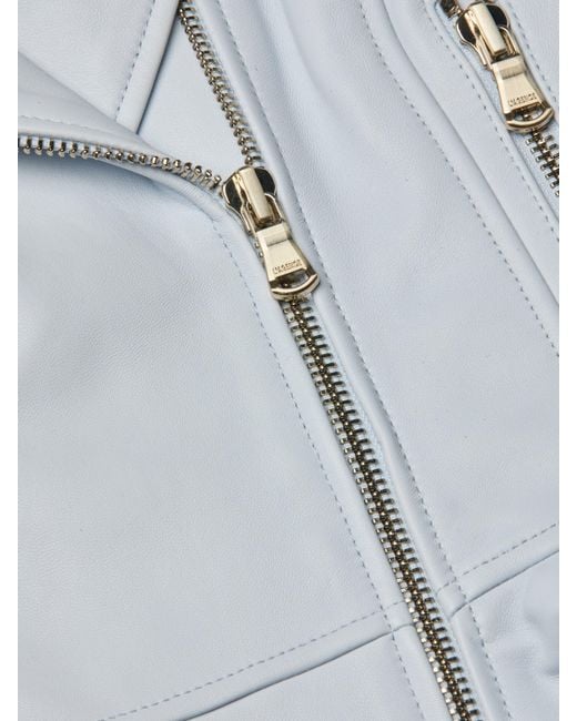 L'Agence White Lyric Peplum Biker Jacket