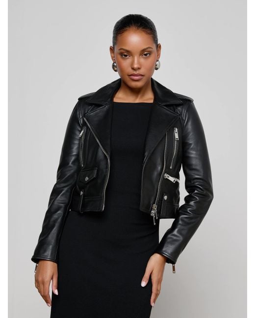L'Agence Black Blakely Leather Biker Jacket