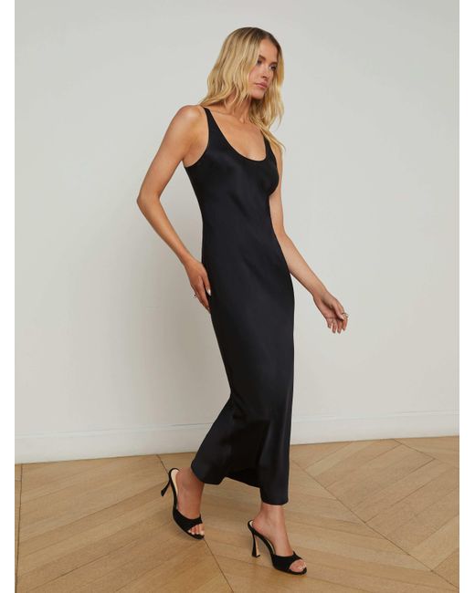 Robe Longue En Satin Akiya, Noir L'Agence en coloris Black