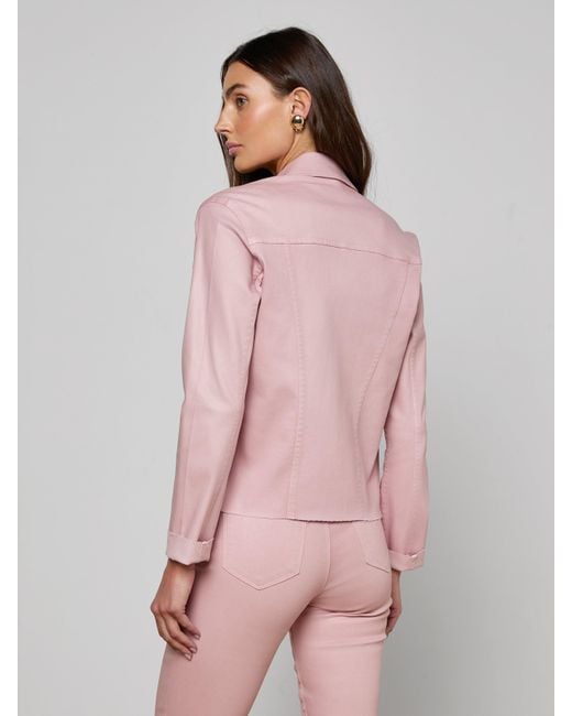 L'Agence Pink 'Agence Janelle Coated Jean Jacket