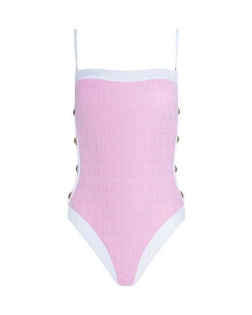 L'Agence Purple Tory Bandeau One-Piece Swimsuit