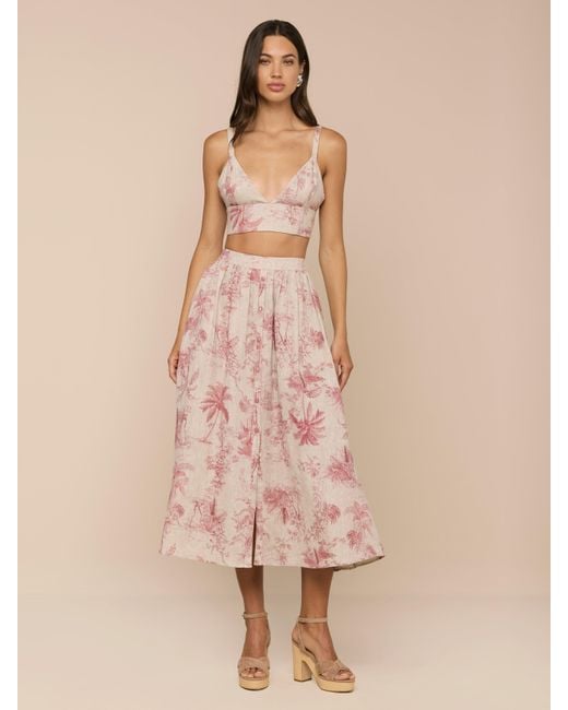 L'Agence Pink Kaori Linen Bralette Top